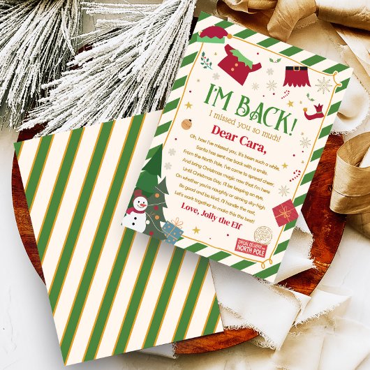 Brief van Elf Kerst Arrival Letter Kaart