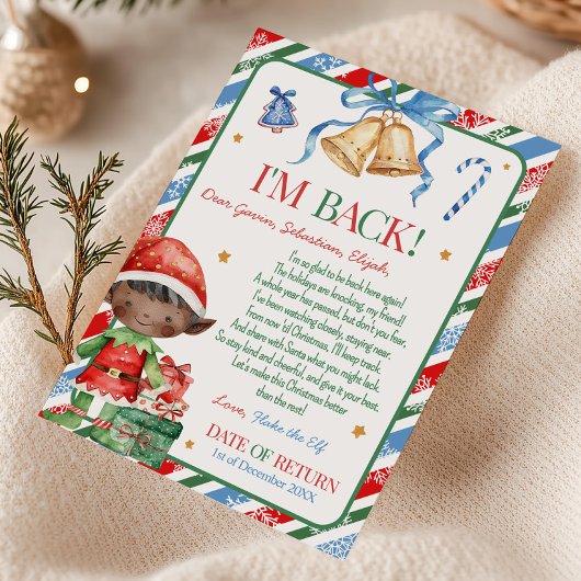 Brief van Elf Kerstmis Jongen Brief Kaart