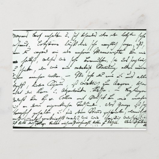 Brief van Franz Schubert Briefkaart (Voorkant)