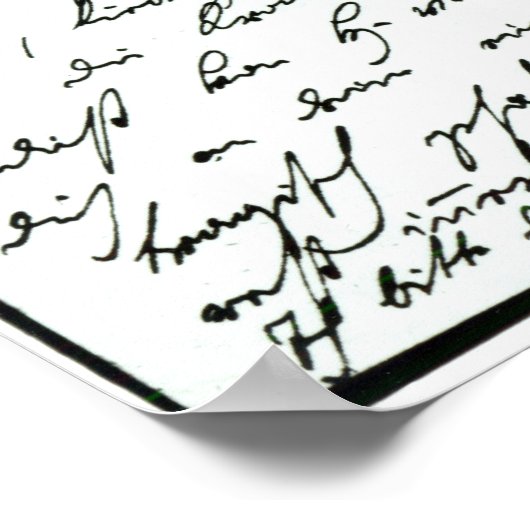 Brief van Franz Schubert Poster (Hoek)