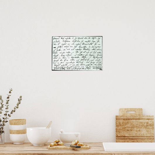 Brief van Franz Schubert Poster (Keuken)