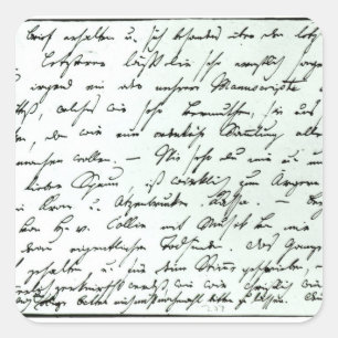 Brief van Franz Schubert Vierkante Sticker