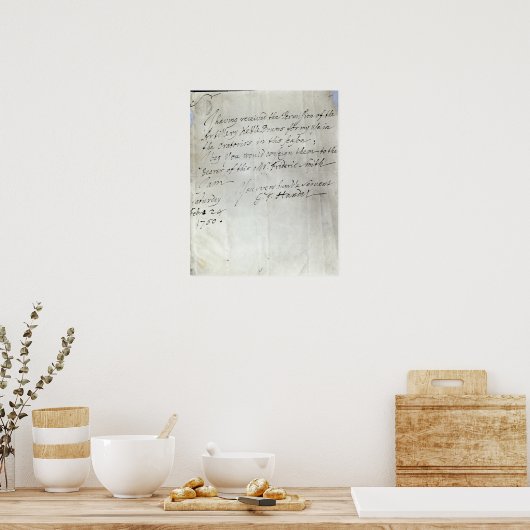Brief van George Frederick Handel Poster (Keuken)