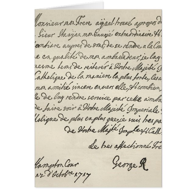 Brief van George I aan Charles VI (Voorkant)