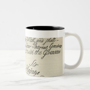 Brief van George III aan zijn grootvader Tweekleurige Koffiemok