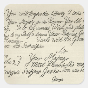 Brief van George III aan zijn grootvader Vierkante Sticker