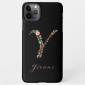 Brief van gepersonaliseerde Waterverf Floral Monog iPhone Hoesje (Achterkant)