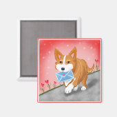 Brief van gezoet hart afgegeven door Corgi Magneet (Voorkant / Achterkant)