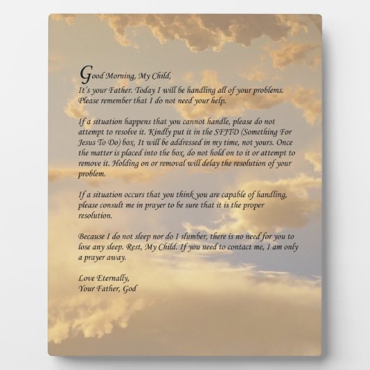 Brief van God Fotoplaat (Voorkant)