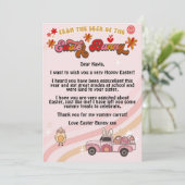 Brief van Groovy Easter Bunny Kaart (Staand voorkant)