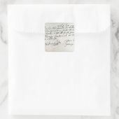 Brief van Handel, juni 1716 Vierkante Sticker (Tas)