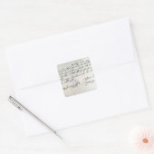 Brief van Handel, juni 1716 Vierkante Sticker (Envelop)