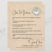 Brief van het bureau van de kerstman gepersonalise feestdagenkaart (Voorkant / Achterkant)