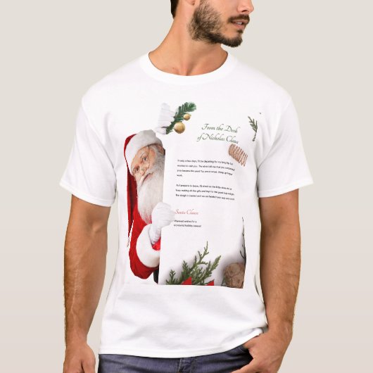 Brief van het bureau van Nicolas Claus Kerstmis T-shirt (Voorkant)