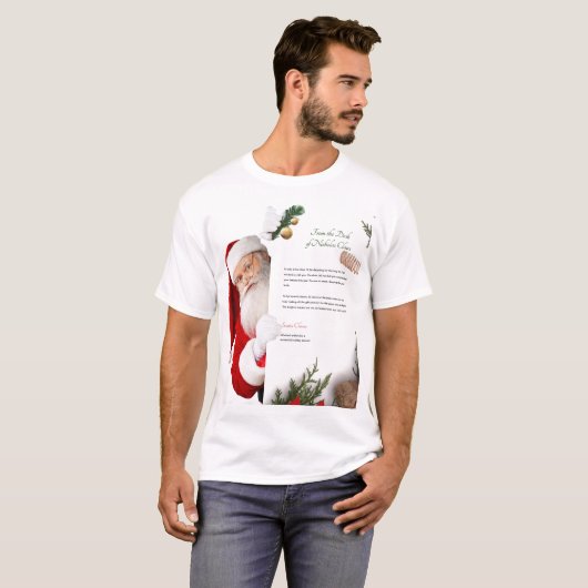 Brief van het bureau van Nicolas Claus Kerstmis T-shirt (Voorkant volledig)