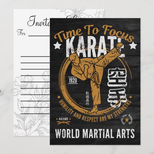 Brief van Karate Uitnodiging (Voorkant / Achterkant)