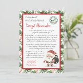 Brief van Kerstman Holly Berry Kaart (Staand voorkant)