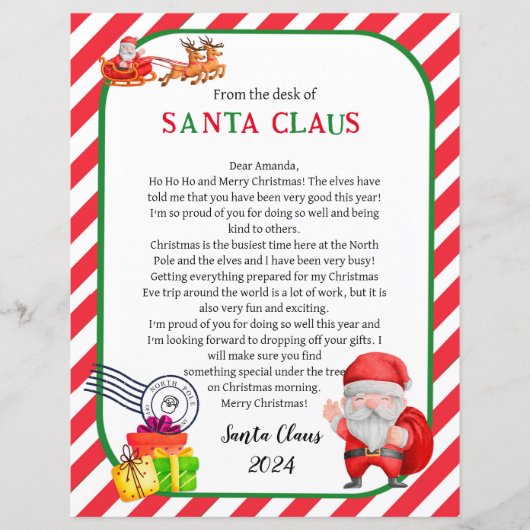 Brief van Kerstman Kerstmis (Voorkant)