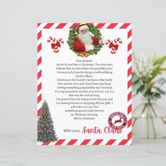 Brief van Kerstman Kerstmis (Staand voorkant)