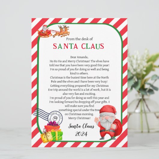 Brief van Kerstman Kerstmis (Staand voorkant)