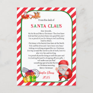 Brief van Kerstman Kerstmis Briefkaart