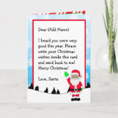 Brief van Kerstman van kleur | Kleurplaat Kaart (Voorkant)