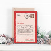 Brief van Kerstman Vintage Bewerkbare Kerstman Bri Feestdagenkaart