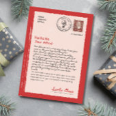 Brief van Kerstman Vintage Bewerkbare Kerstman Bri Feestdagenkaart