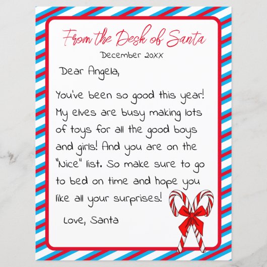 Brief van Kerstmis van het Kind Santa Clause (Voorkant)