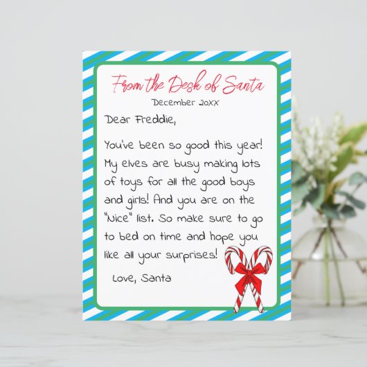 Brief van Kerstmis van het Kind Santa Clause (Staand voorkant)