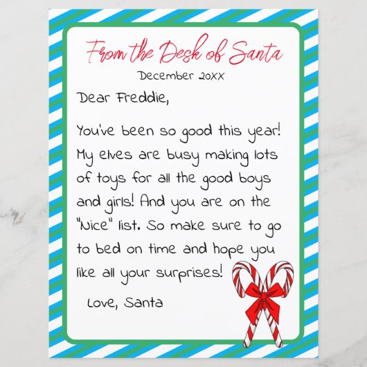 Brief van Kerstmis van het Kind Santa Clause (Voorkant)