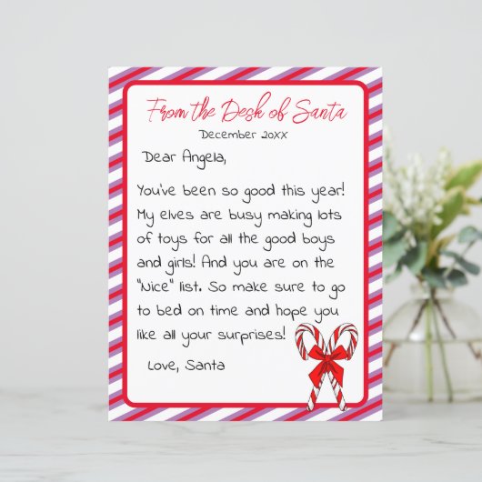 Brief van Kerstmis van het Kind Santa Clause (Staand voorkant)