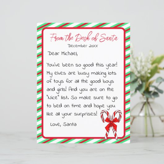 Brief van Kerstmis van het Kind Santa Clause (Staand voorkant)