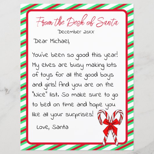 Brief van Kerstmis van het Kind Santa Clause (Voorkant)