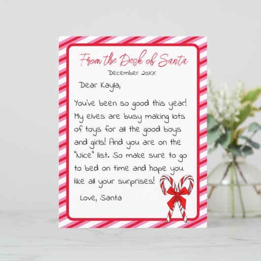 Brief van Kerstmis van het Kind Santa Clause (Staand voorkant)