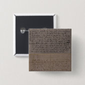 Brief van Leopold Mozart Vierkante Button 5,1 Cm (Voorkant /achterkant)