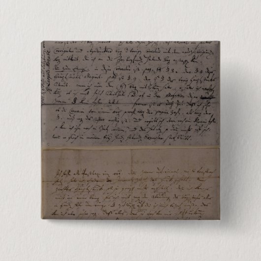 Brief van Leopold Mozart Vierkante Button 5,1 Cm (Voorkant)