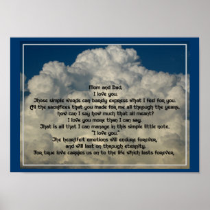 Brief van liefde voor ouders poster