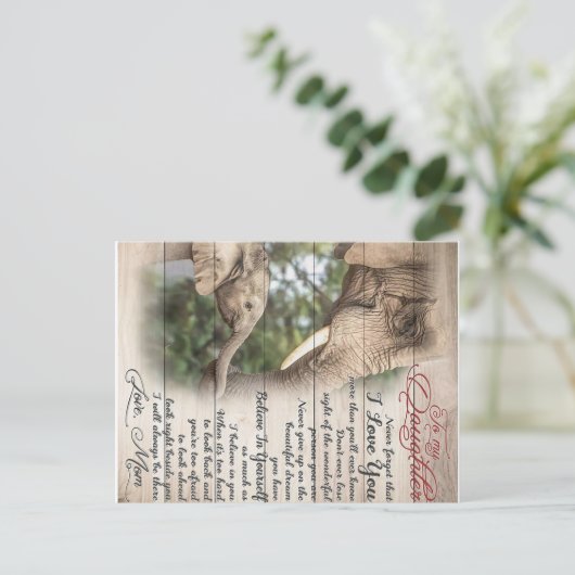 Brief van mama aan dochter, verjaardagscadeau voor briefkaart (Staand voorkant)