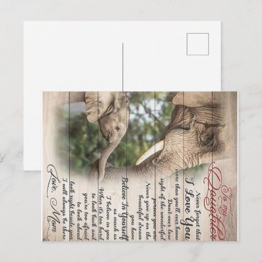 Brief van mama aan dochter, verjaardagscadeau voor briefkaart (Voorkant / Achterkant)