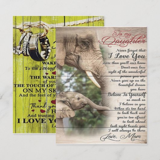 Brief van mama aan mijn dochter, verjaardagscadeau kaart (Voorkant / Achterkant)