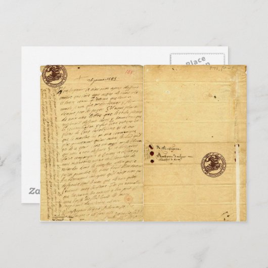 Brief van Michel de Montaigne 1585 Briefkaart (Voorkant / Achterkant)