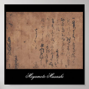 Brief van Miyamoto Musashi, c. jaren '1600 Poster