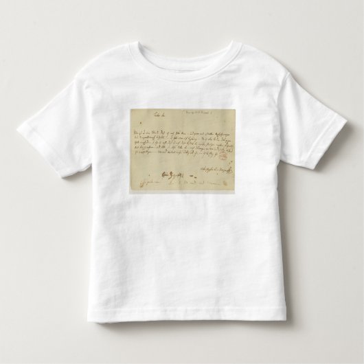 Brief van Mozart aan een hoogtepunt, januari 1786 Kinder Shirts (Voorkant)