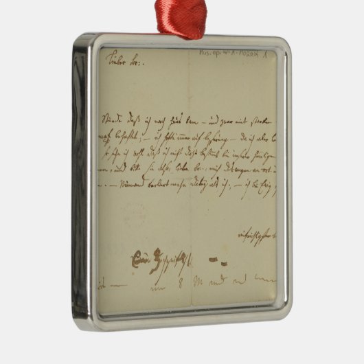 Brief van Mozart aan een hoogtepunt, januari 1786 Metalen Ornament (Rechts)