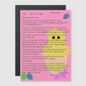 Brief van paashaas roze geel kippenei (Voorkant / Achterkant)