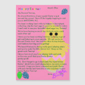 Brief van paashaas roze geel kippenei (Voorkant)