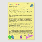 Brief van Pasen Bunny Paarse Blauwe Groene Eieren (Voorkant)