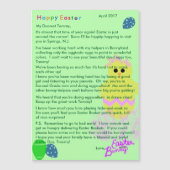 Brief van Pasen Bunny Yellow Pink Chick Egg (Voorkant)