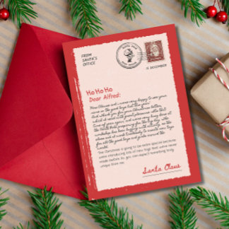 Brief van Santa  Bewerkbare Santa Letter Feestdagenkaart